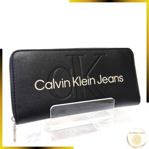 カルバンクライン ジーンズ Calvin Klein Jeans CK 長財布 ラウンドファスナー 財布 K60K607634 01F ブラック 黒 メンズ レディース