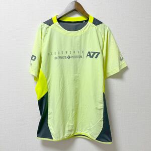 asics アシックス A77 機能 半袖 Tシャツ Mサイズ 蛍光イエロー ナイロン 陸上