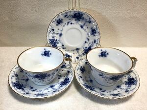 HOYA CHINA made in Japan カップ&ソーサ 2客＋ソーサ1枚 中古保管品