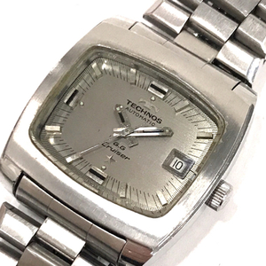 テクノス G.G クルーザー デイト 自動巻 オートマチック 腕時計 シルバーカラー文字盤 TECHNOS QR081-147