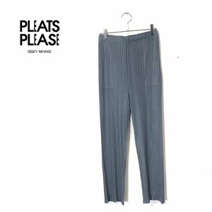 1O1646-D◆美品◆ PLEATS PLEASE ISSEY MIYAKE プリーツプリーズ プリーツパンツ イージーパンツ◆ size2 グレー ポリエステル100