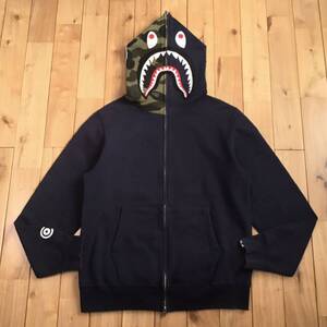 1st camo green × navy シャーク パーカー Lサイズ a bathing ape BAPE shark full zip hoodie エイプ ベイプ アベイシングエイプ i22