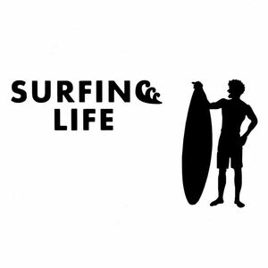 ★千円以上送料0★(30cm)【SURFING LIFE】　サーフィンボード・カー・車用にも、ステッカーDC2