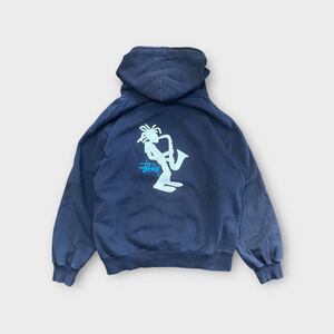 90s stussy パーカー スウェット USA製 Lサイズ レア ヴィンテージ シャドーマン