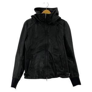 ATTACHMENT アタッチメント フーデッド レザージャケット size2/ブラック