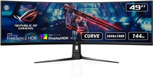 ASUS ゲーミング湾曲モニターROG Strix XG49VQ 49インチ /32:9/3840x1080/144Hz/FreeSync/DisplayHDR 400 2024/8~3年保証 引き取り可