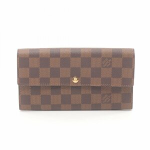 ルイ・ヴィトン ポルトフォイユ サラ ブランドオフ LOUIS VUITTON 二つ折り長財布 ダミエ 中古 レディース