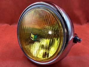 マーシャルタイプ LED イエローレンズ ヘッドライト メッキケース１８０Φ マーシャルエンブレム付 Z400FX ZRX Z1R Z400GP BEET キジマ