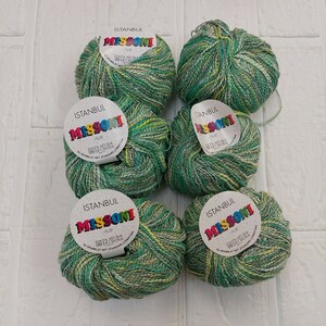 100円〜 イタリア 毛糸 手芸材料 編み物◆MISSONI 緑色・6玉
