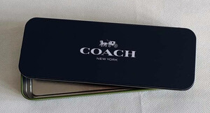 未使用品 coach コーチ 筆箱　缶　小物入れ　ペンケース　レア品　ノベルティ　ブランド　文房具　24時間以内発送