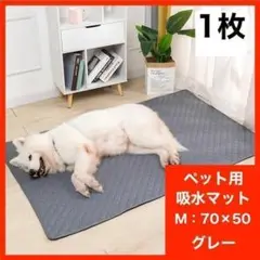 洗える ペット 吸水 マット M グレー 犬 トイレ シート シーツ 防水