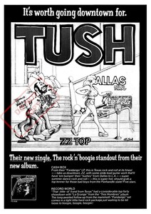 ポスター★ZZトップ「TUSH」プロモーション広告ポスター 1975年★ZZ Top/Fandango/ファンダンゴ/ビリー・ギボンズ/Billy Gibbons