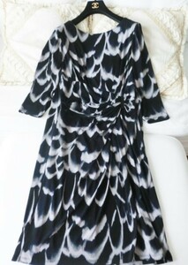 【大きいサイズ】Laura Ashley ローラアシュレイ◆ストレッチ ワンピース◆１７号 程度（UK18）【クリーニング済】