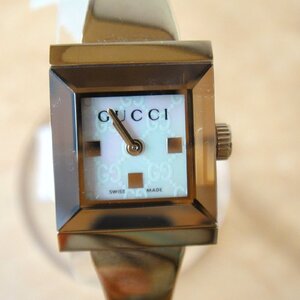 71205R【本物保証】 GUCCI グッチ クオーツ 腕時計 1285 アナログ ステンレス GG柄 14960868 電池切れ 動作未確認 クリックポスト