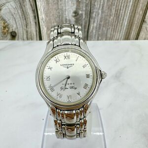 A2410-3-25 １円スタート 稼働品 クオーツ LONGINES　ロンジン　ゴールデンウィング メンズ腕時計 シルバー　 アンティーク ローマン