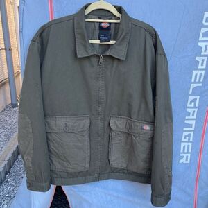 Dickies　ディッキーズ　ワークジャケット　中綿ブルゾン　裏キルティング　メンズ　Lサイズ　カーキ