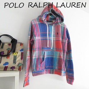 送料込 匿名配送 POLO RALPH LAUREN ポロ　ラルフローレン　柔らか　パーカー　トレーナー　チェック　XSサイズ　百貨店内購入　