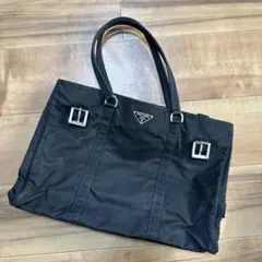 PRADA ブラック ナイロン トートバッグ