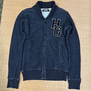 ヒステリックグラマー ロゴ刺繍ワッペン付き ウール混 スウェット ブルゾン 黒S レア ジャケット スタジャン hysteric glamour