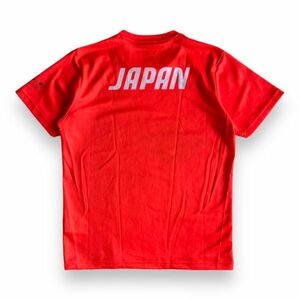 asics アシックス 東京 2020 オリンピック 読売新聞 JAPAN プリント 半袖 ポリエステル Tシャツ スポーツ 記念 グッズ XL オレンジ