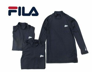 送料300円(税込)■yr466■レディース FILA コンプレッション 長袖インナー(445-406-K) LL 3点【シンオク】