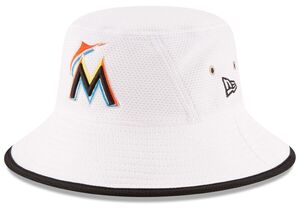 USA正規品 NEWERA ニューエラ Marlins マイアミ マーリンズ HEX BUCKETHAT バケットハット フリーサイズ MLB メジャーリーグ 白