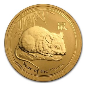 [保証書・カプセル付き] 2008年 (新品) オーストラリア「干支 十二支・子年 鼠年」純金 1オンス 金貨