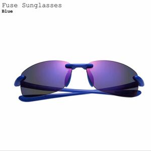 1円☆新品☆シュプリームSUPREM☆正規オンライン☆サングラス アイウェア☆Fuse Sunglasses☆ロゴ☆ブルー☆スポーツ☆赤タグ☆