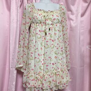 セシルマクビーCECIL McBEE 9号 花柄シフォンワンピース