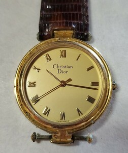 クリスチャン ディオール Christian Dior 腕時計 3針 クォーツ ゴールド ヴィンテージ