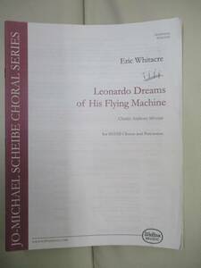 Walton MUSIC 楽譜 JO-MICHAEL SCHEIBE CHORAL シリーズ Eric Whitacre「Leonardo Dreams of His Flying Machine 中古