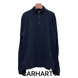 CARHARTT, カーハート, ハーフジップ, 長袖, ネイビー, トレーナー, 古着, Lサイズ