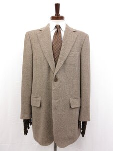 超美品【バーバリーロンドン BURBERRY LONDON】BBE82-309-56 カシミア100％ 2ボタン 織柄ジャケット (メンズ) AB7 ブラウン系 □17MJ9442□