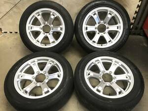 【ハイエース】溝有20年製225/55ZR17ラジアルタイヤ 17×7.5J+25 PCD139.7 6H wedsアルミホイール ４本