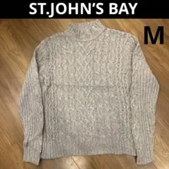 ST.JOHN’S BAY セントジョーンズベイ ケーブル編みニット　グレー系M