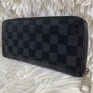 【美品】LOUIS VUITTON ルイヴィトン ヴェルティカル ダミエグラフィット 長財布 ロングウォレット ジッピーウォレット ラウンドファスナー