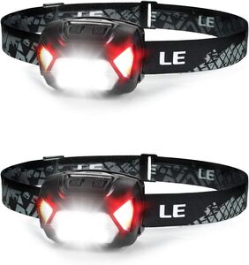 ヘッドライト LED ヘッドランプ 高輝度 ledヘッドライト 電池式 2個セット【スポット・ワイドビーム切替/赤色サブLED搭載