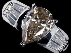 RM14107SS初売り【1円～】新品【RK宝石】《Diamond》上質ブラウンダイヤモンド 特大1.5ct 極上脇石ダイヤモンド 0.51ct Pt900 超高級リング