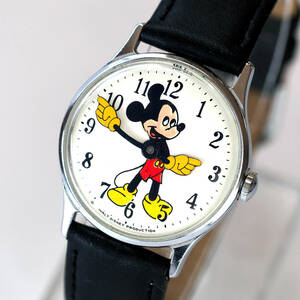 整備済 稼働 美品 1960年代 ミッキーマウス 機械式 手巻き 腕時計 新品ベルト 希少レア ディズニー INGERSOLL インガーソル Mickey Mouse 
