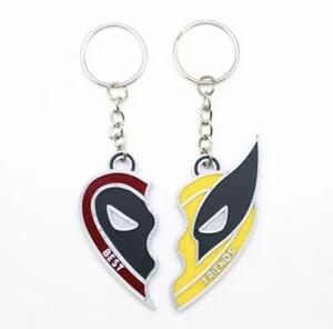 984★新品未使用★2点セット デッドプール&ウルヴァリン キーホルダー シルバー マーベル MARVEL 映画 グッズ X men MCU アイアンマン