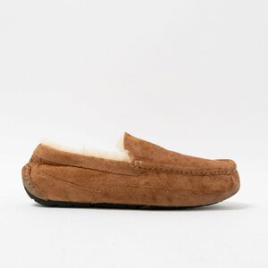 【1円スタート】 UGG アグ 5775 ASCOT アスコット モカシン ムートン ローファー 本革 スエード チェスナット ブラウン US9 27cm