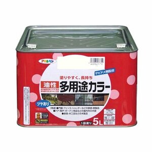 まとめ買い アサヒペン 油性多用途カラー 5L 黒 〔3缶セット〕