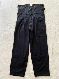 Yohji Yamamoto pour homme size3 ハイウエストワイドパンツ ブラック 黒 サスペンダーボタン メンズ ヨウジヤマモトプールオム (P)