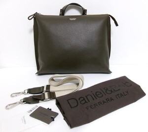 新品★Daniel＆Bob ダニエル＆ボブ★OTELLO-35 SHOULDER BRIEF オテッロ３５ショルダーブリーフ 2wayショルダーバッグ★ブラウン レザー