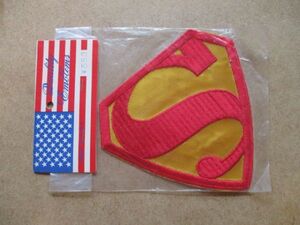 80s スーパーマン SUPERMAN ロゴ刺繍ワッペン/LOGOアメコミDCコミックス スーパーヒーロー アップリケ漫画コミック映画キャラクター S73