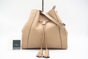 ☆安心の３大保証☆ ABランク ≪Mulberry マルベリー/ショルダーバッグ≫ HH5867 レザー ミリーフリンジスモール バケットバッグ ベージュ