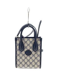 GUCCI◆グッチ/インターロッキングG/ミニトートバッグ/2way/ネイビー/671623