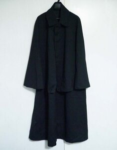 【KIRUKIRU】美品 男性和装用 トンビコート 身丈129cm 黒 ウールコート レトロ 着物 和装 着付け 呉服