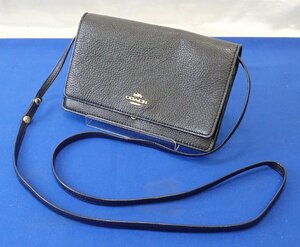 ◎COACH　コーチ　ショルダーウォレット　F30256　レザー　クロスボディ　ショルダー　ブラック　レディース　ウォレット