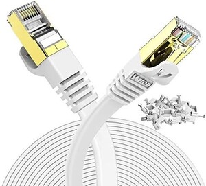 50m LANケーブル CAT7 高速 Veetop ギガビット 10Gbps 750MHz カテゴリ-7 準拠 金ツメキ RJ4